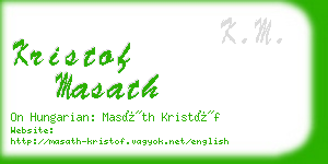 kristof masath business card